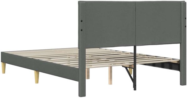 vidaXL Bettrahmen mit Kopfteil Dunkelgrau 160 x 200 cm Stoff 42027595 Bild 6