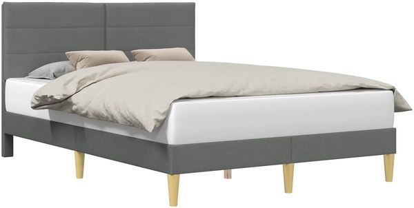 vidaXL Bettrahmen mit Kopfteil Dunkelgrau 160 x 200 cm Stoff 42027595 Bild 2