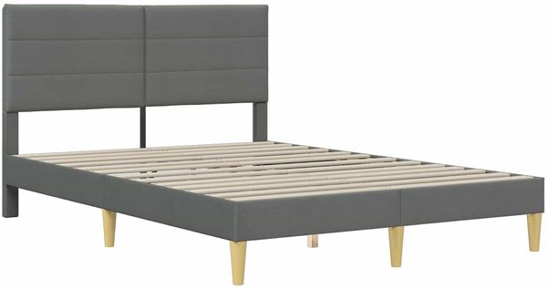 vidaXL Bettrahmen mit Kopfteil Dunkelgrau 160 x 200 cm Stoff 42027595 Bild 3