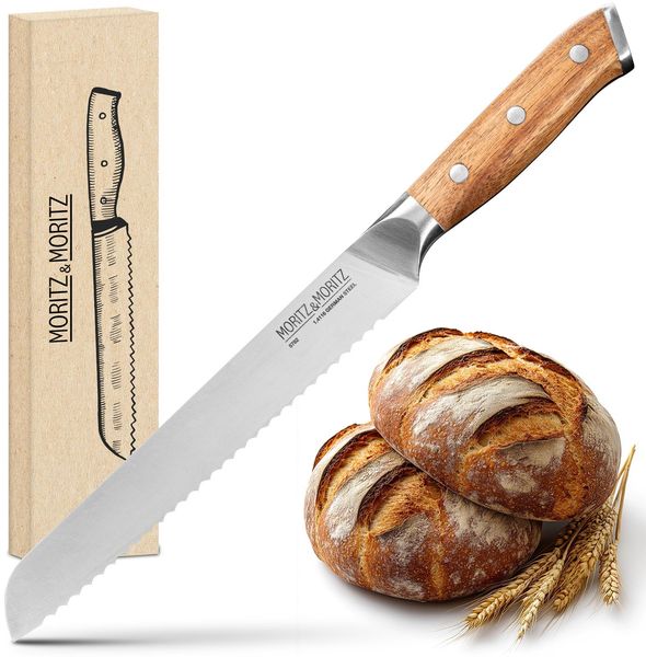 Moritz & Moritz Brotmesser, Griff aus Akazienholz, 20 cm Klinge