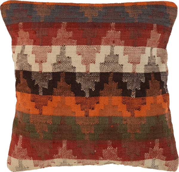 Looma 'Sheyda' Kelim Kissen handgewebt, Schurwolle Bunt, 65x65 cm