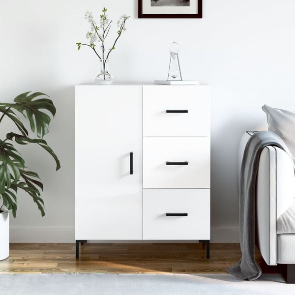 vidaXL Sideboard Hochglanz-Weiß 69,5x34x90 cm Holzwerkstoff 827918