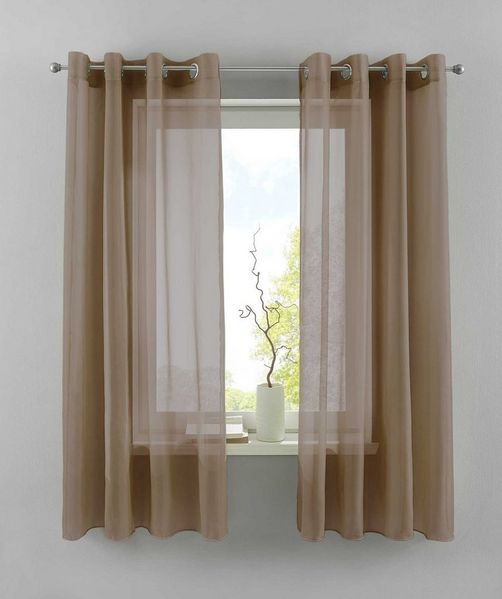 Gardinenbox Gardine (2 St), Ösen, transparent, Voile, 2er Set Transparent »Basel« Bleiband Store 20332TR2