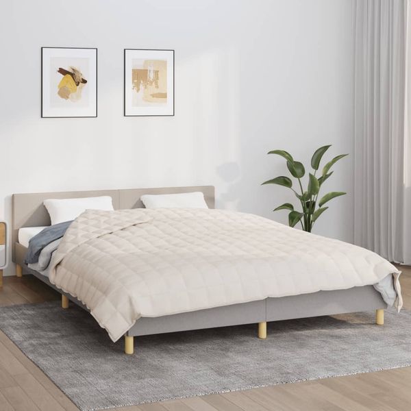 vidaXL Gewichtsdecke Stoff, 1 x Gewichtsdecke, Creme, 220x240 cm, Baumwolle, 11 kg