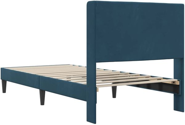 vidaXL Bettrahmen mit Kopfteil Blau 80 x 200 cm Samt 42027472 Bild 6