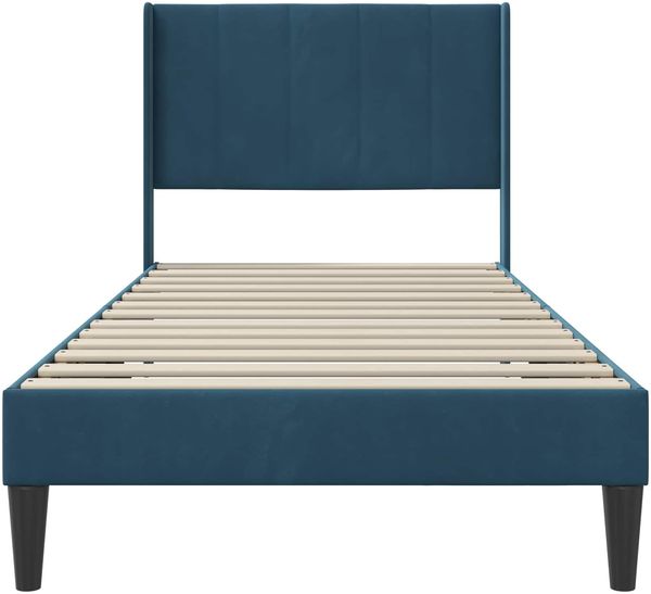 vidaXL Bettrahmen mit Kopfteil Blau 80 x 200 cm Samt 42027472 Bild 4