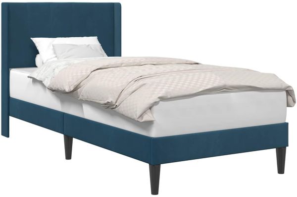 vidaXL Bettrahmen mit Kopfteil Blau 80 x 200 cm Samt 42027472 Bild 2