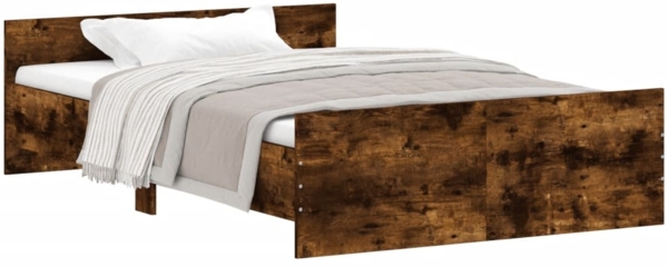 vidaXL Bettgestell mit Kopf- und Fußteil Räuchereiche 120x200 cm 3203744