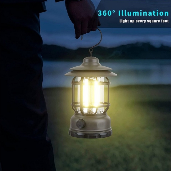 autolock LED Gartenleuchte LED Campinglampe mit Haken Campinglaterne, Stufenlose Dimmbar USB Aufladbar Campingleuchte für Camping Bild 3