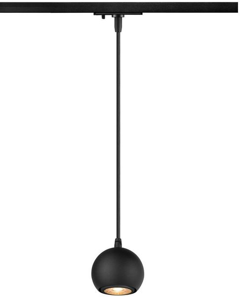 SLV LIGHT EYE® 90, 1~ Pendelleuchte, GU10, Pendellänge 150cm, 1x max. 6W, matt schwarz - Leuchten mit 1 Phasen Adapter