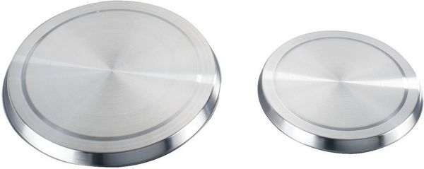 WENKO Herd-Abdeckplatte Modell Edelstahl, Edelstahl, (Set, 4 tlg, bestehend aus 2x ø 16 cm, 2x ø 20 cm), für Elektroherde, 2 Größen, auch als Topfuntersetzer verwendbar