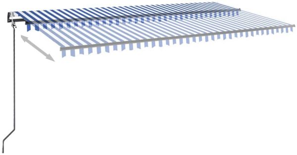 vidaXL Automatische Markise mit LED & Windsensor 600x350 Blau und Weiß 3069251 Bild 3