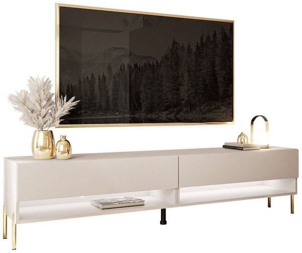 Lookway Lowboard CALANTE 180 cm RTV Schrank auf Beinen und LED-Beleuchtung