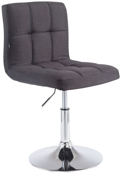Palma Barhocker BANGKO - Stoff Schwarz 44x49x74 cm | Barstuhl Höhenverstellbar Mit Lehne Drehbar Tresenhocker Tresenstuhl Kneipenhocker Kneipenstuhl