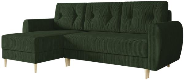 Ecksofa Jazon L Cord mit Bettkasten und Schlaffunktion (Farbe: Poso 14)