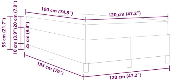 vidaXL Boxspringbett Taupe 120 x 190 cm Stoff 3398847 Bild 11