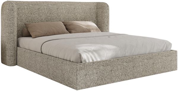 Polsterbett Bett mit Holzlattenrost Schlafzimmer Bett Doppelbett gepolstertes Kopfteil - EMORA CLASSIC - 180x200 cm - Beige Strukture Bild 6