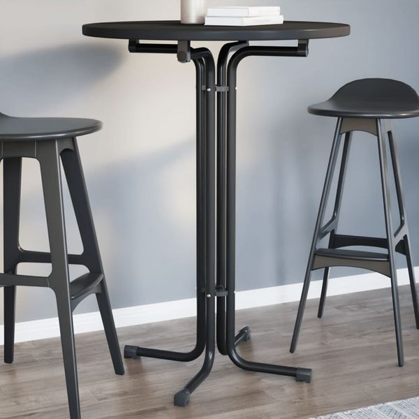 Bartisch, Stehtisch, Bistrotisch Schwarz Ø80x110 cm Holzwerkstoff und Stahl