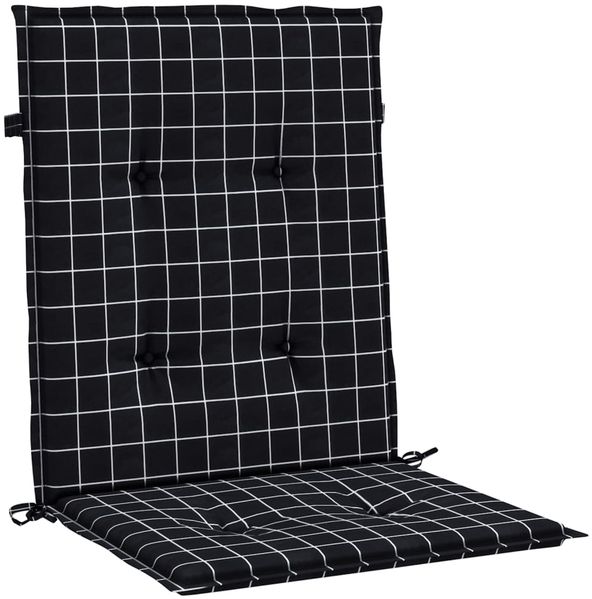 vidaXL Niedriglehner-Auflagen 6 Stk. Schwarz Karomuster Stoff 361324 Bild 5