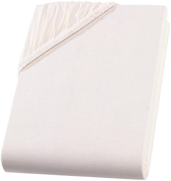 Carpe Sonno Spannbettlaken Jersey 90x200 100x200 120x200 140x200 160x200 180x200 200x200 70x140, Jersey, Gummizug: rundum, (1 Stück), 100% Baumwolle Spannbettlaken 100x200 Spannbetttuch Creme Bild 2