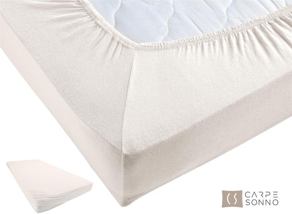 Carpe Sonno Spannbettlaken Jersey 90x200 100x200 120x200 140x200 160x200 180x200 200x200 70x140, Jersey, Gummizug: rundum, (1 Stück), 100% Baumwolle Spannbettlaken 100x200 Spannbetttuch Creme Bild 3