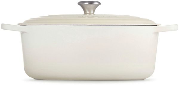 LE CREUSET Bräter Bräter Signature oval meringue 33cm, Emailliertes Gusseisen