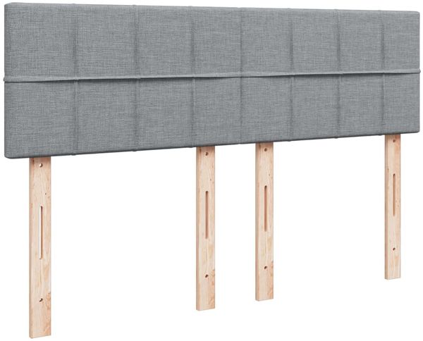 vidaXL Boxspringbett mit Matratze Hellgrau 160x200 cm Stoff 3288239 Bild 7