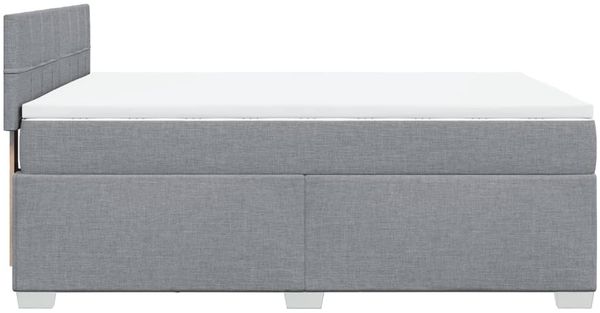 vidaXL Boxspringbett mit Matratze Hellgrau 160x200 cm Stoff 3288239 Bild 11