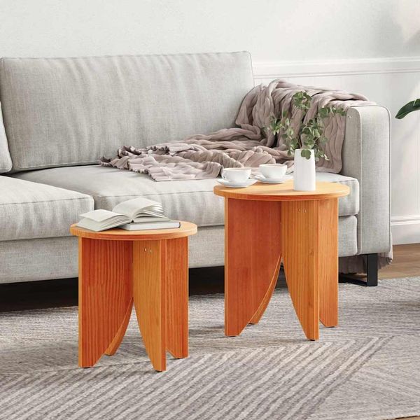 vidaXL Couchtisch 2 pcs Wachsbraun 873546
