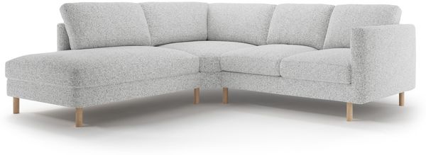 Micadoni Symmetrisches Ecksofa Eden 4-Sitzer Links Strukturierter Stoff Hellgrau Melange