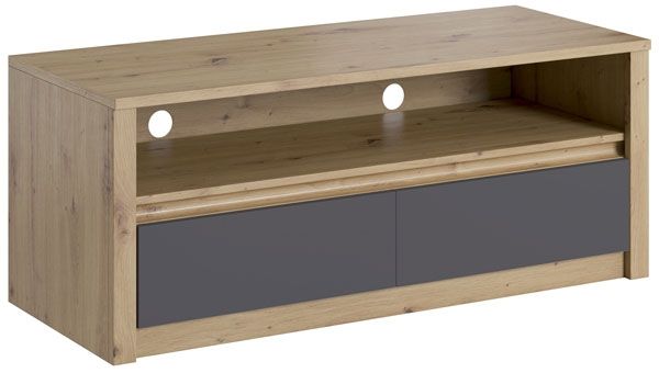 Lowboard ""Malta"" TV-Unterschrank 130cm grifflos artisan eiche grau