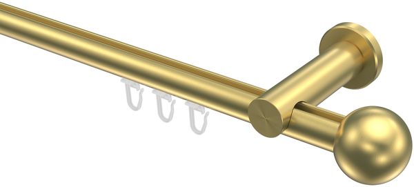 Innenlauf-Gardinenstangen-Set Platon Luino 100 cm, 1-läufig, 20 mm Ø Messing-Optik