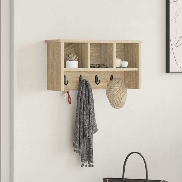 vidaXL Wandmontierter nachttisch Sonoma-Eiche 50 x 16 x 26 cm 874309