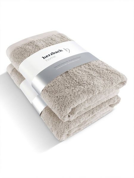 herzbach home Duschtücher Pura 70x140 cm, (2-St), 550g/m², Premium-Qualität, 100% Baumwolle, einfarbig
