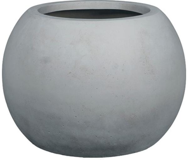 Polystone Globe runder Übertopf - frostsicher Ø 60 cm, Höhe 43 cm grau