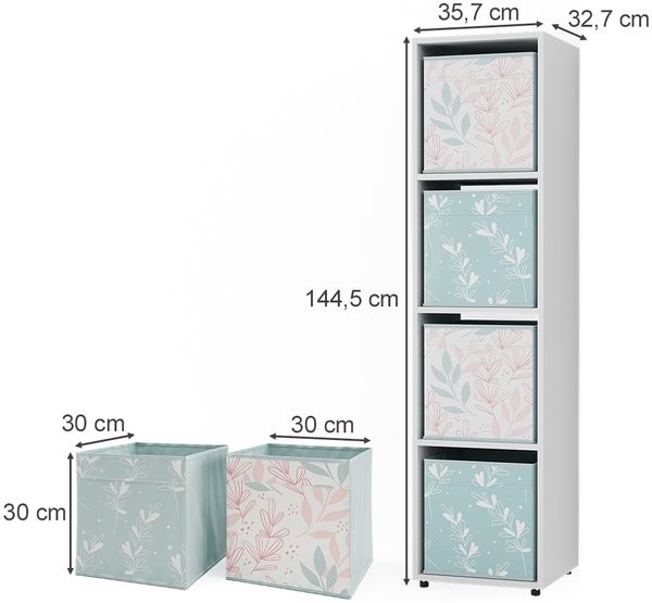 Raumteiler Ludus Weiß 142.5 x 36.2 cm mit 2 Faltboxen opt. 2 Vicco Bild 3