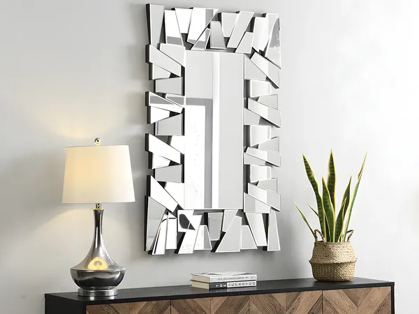 Vente-unique - UYUNI Spiegel Glas Silberfarben - B 4,5 cm x H 76 cm x L 120 cm