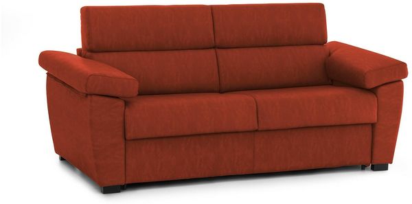 Dmora 2-Sitzer Schlafsofa Seui, Schlafsofa fürs Wohnzimmer, gepolstert, abnehmbar, 100 % Made in Italy-Qualität, 185x95 h100 cm, Orange