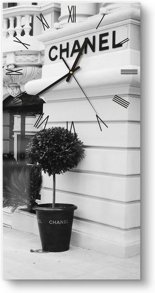 DEQORI Wanduhr 'Chanel Eleganz' (Glas Glasuhr modern Wand Uhr Design Küchenuhr)