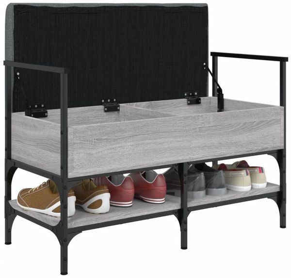 vidaXL Schuhbank Grau Sonoma 85,5x42x57,5 cm Holzwerkstoff 835232 Bild 4