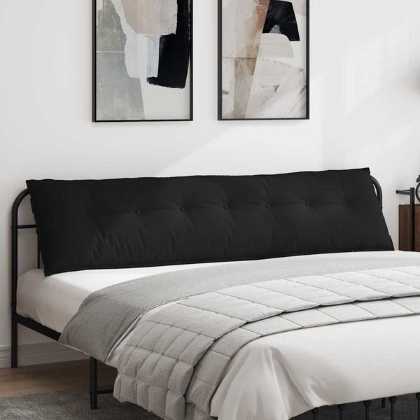 vidaXL Rückenkissen Schwarz 200 x 50 cm Mikrofaserstoff 42014991