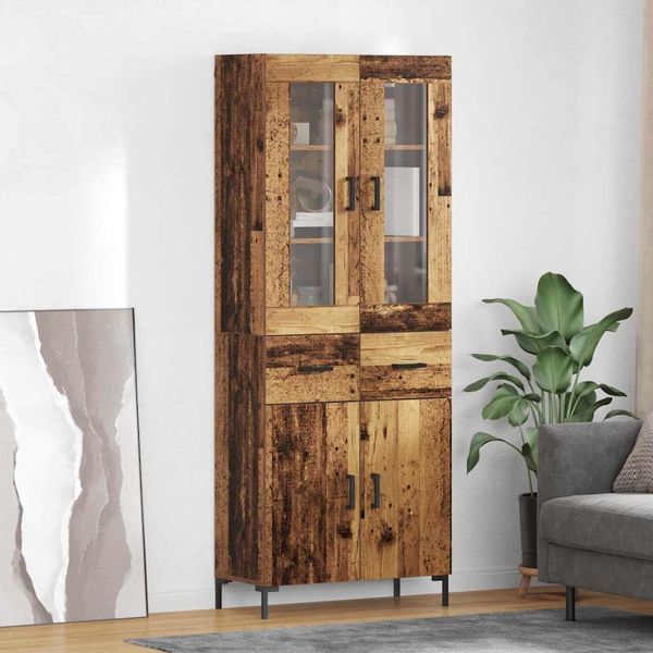 vidaXL Highboard mit Schubladen 2 pcs Altholz Holzwerkstoff 3415724