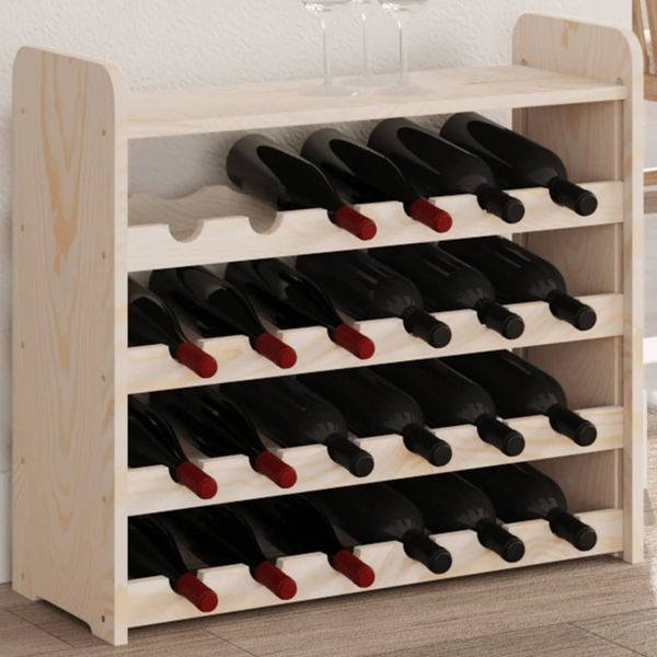 vidaXL Weinregal mit Oberplatte 67,5x25x60 cm Massivholz Kiefer 4007558