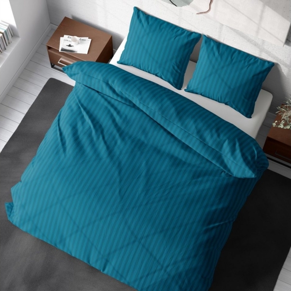 One Home Bettwäsche Damast, Mikrofaser, gestreift und elegant, 3 teilig Doppelbett Bild 3