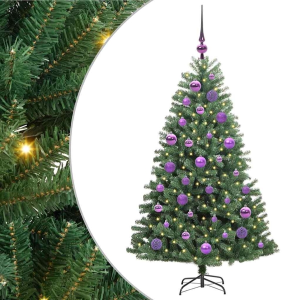 vidaXL Künstlicher klappbarer Weihnachtsbaum mit 150 LEDs Grün 120 cm 3395475