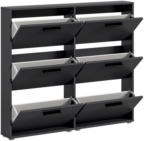 Carryhome 'SAM' Schuhkipper, Holznachbildung anthrazit, 116 x 103 x 17 cm, Platz für 18 Paar Schuhe Bild 3