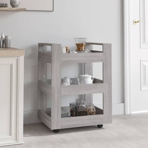 vidaXL Küchenwagen Grau Sonoma 60x45x80 cm Holzwerkstoff 816822