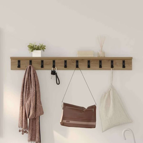 vidaXL Wandmontierter nachttisch Artisan-Eiche 100 x 10,5 x 10,5 cm 874378