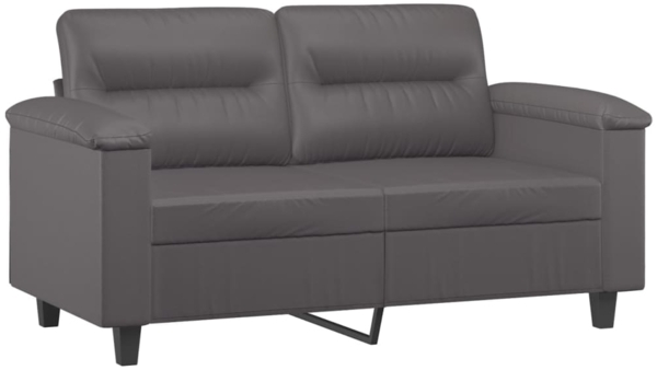 vidaXL 2-tlg. Sofagarnitur mit Kissen Grau Kunstleder 3202374 Bild 2