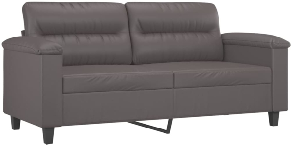 vidaXL 2-tlg. Sofagarnitur mit Kissen Grau Kunstleder 3202374 Bild 3